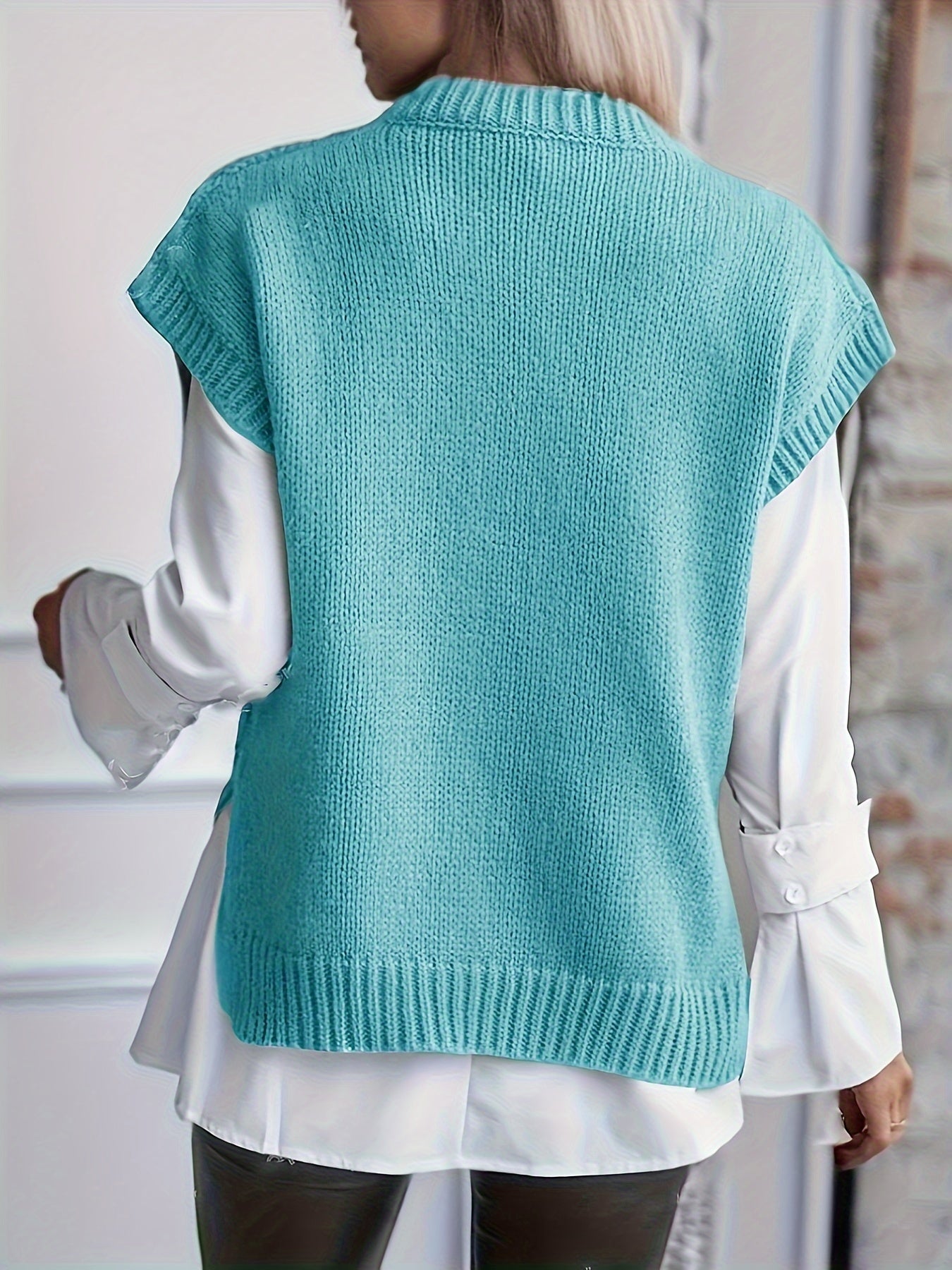 Imogen | Cable Knit Sleeveless Vest - view 10