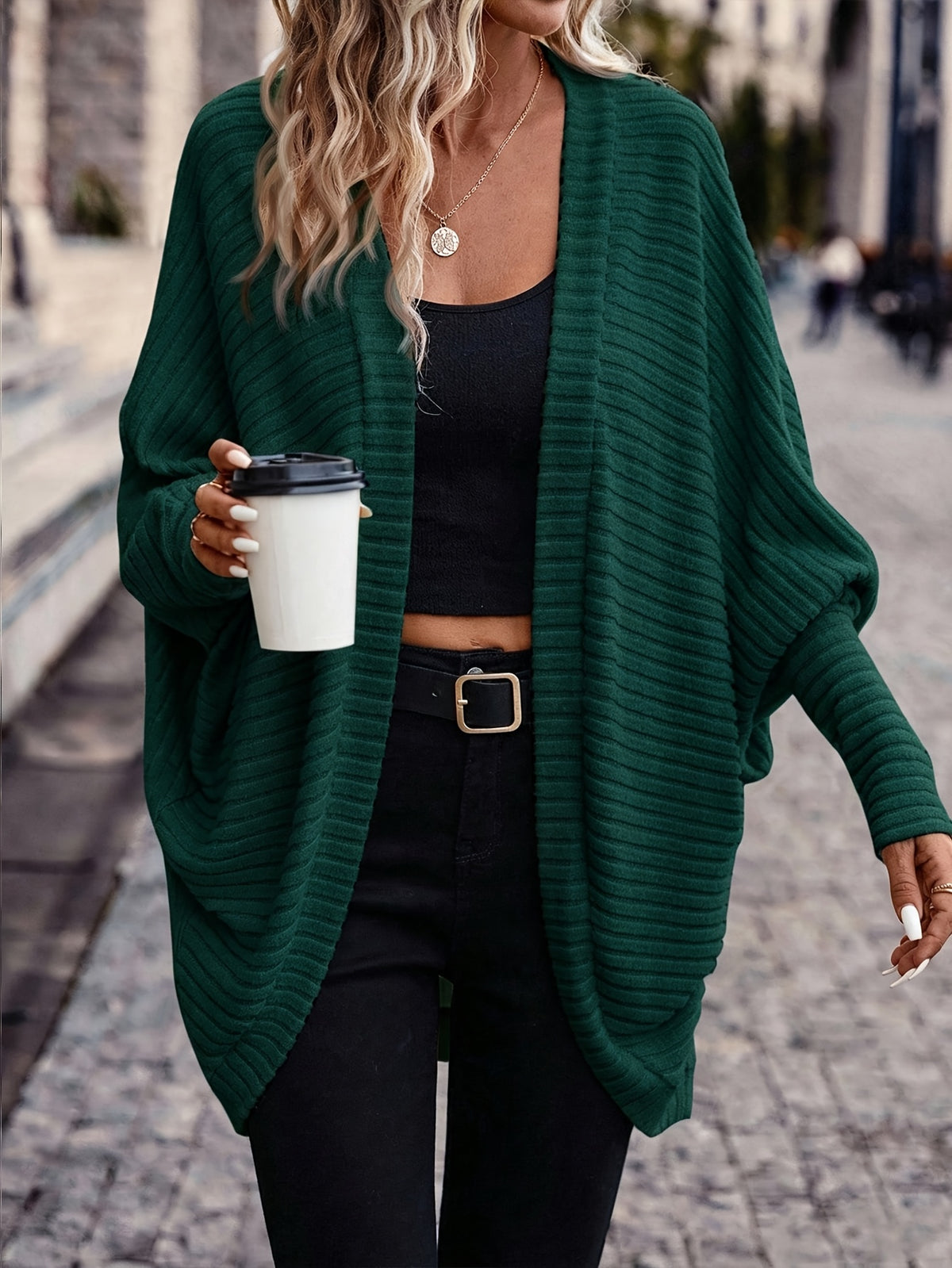 Annika | Longline Open Front Knit Cardigan - view 7