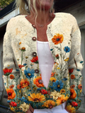 Daphne Wildflower Open-Front Cardigan - front view