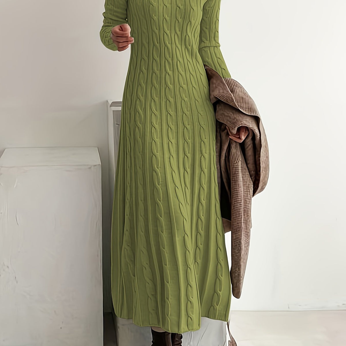 Rosalind | Long Knit Sweater Dress - view 15