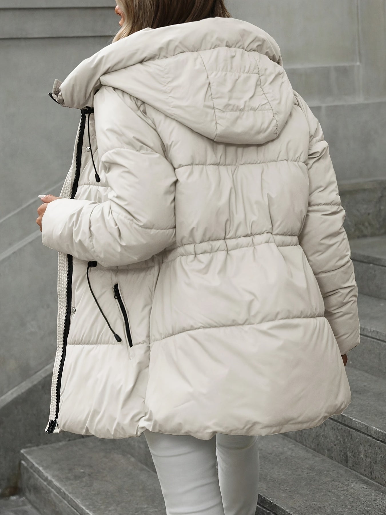 Yvette | Mid Length Hooded Padded Coat - view 8