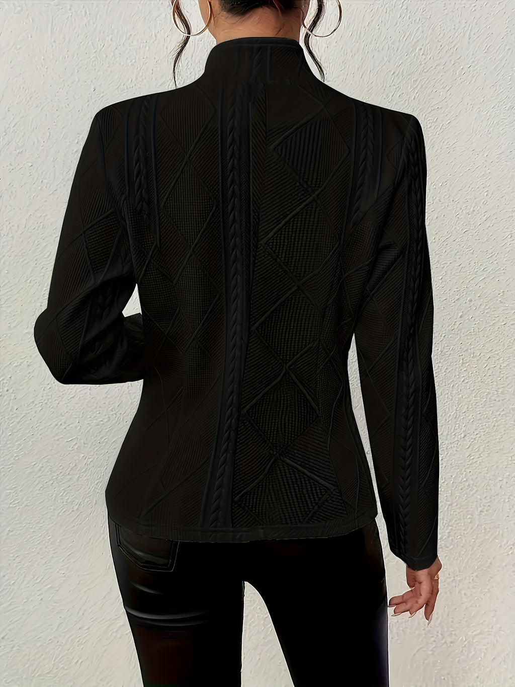 Beatrix | Textured Waist Defining Button Blazer - view 7