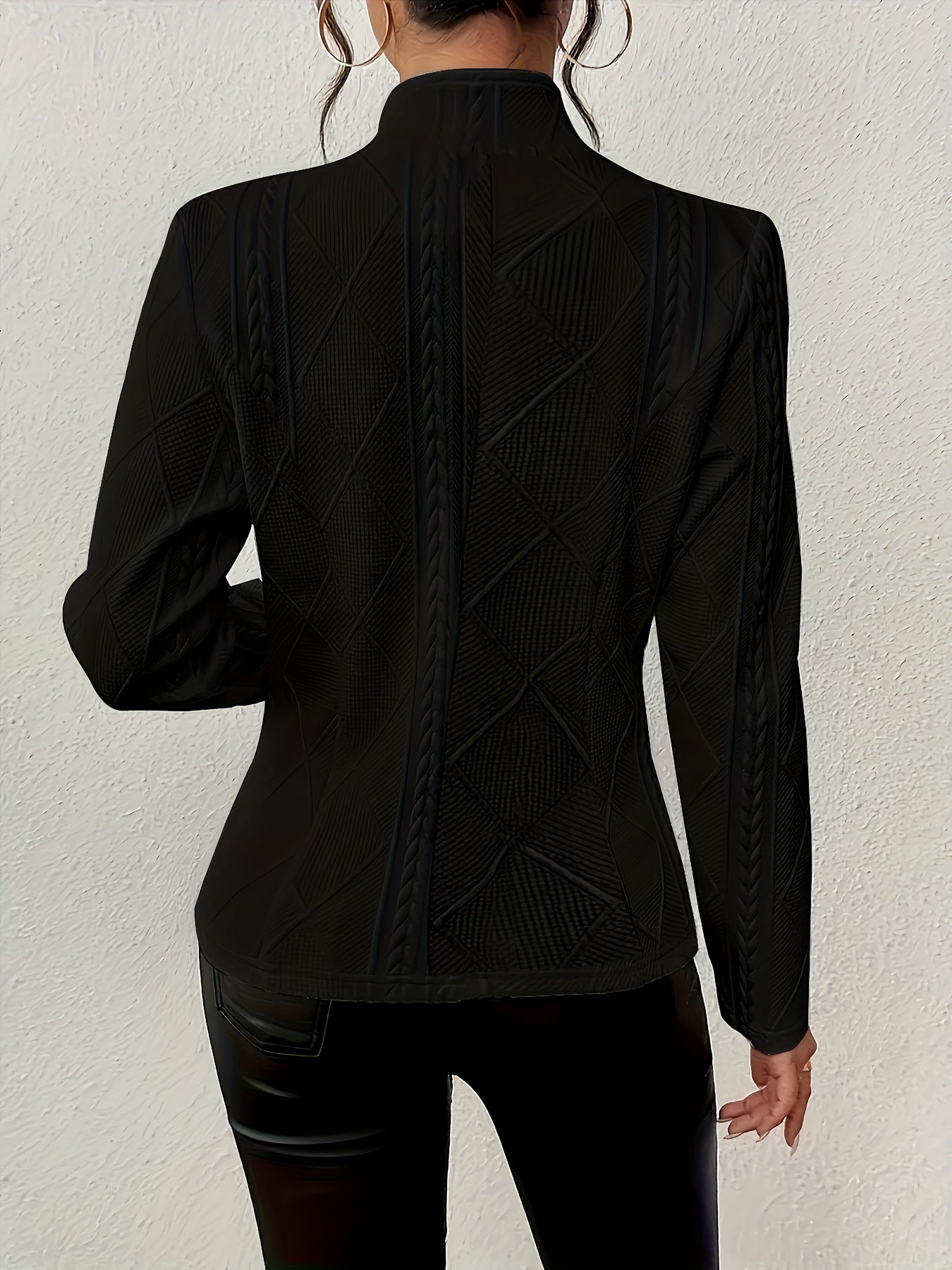 Beatrix | Textured Waist Defining Button Blazer - view 7