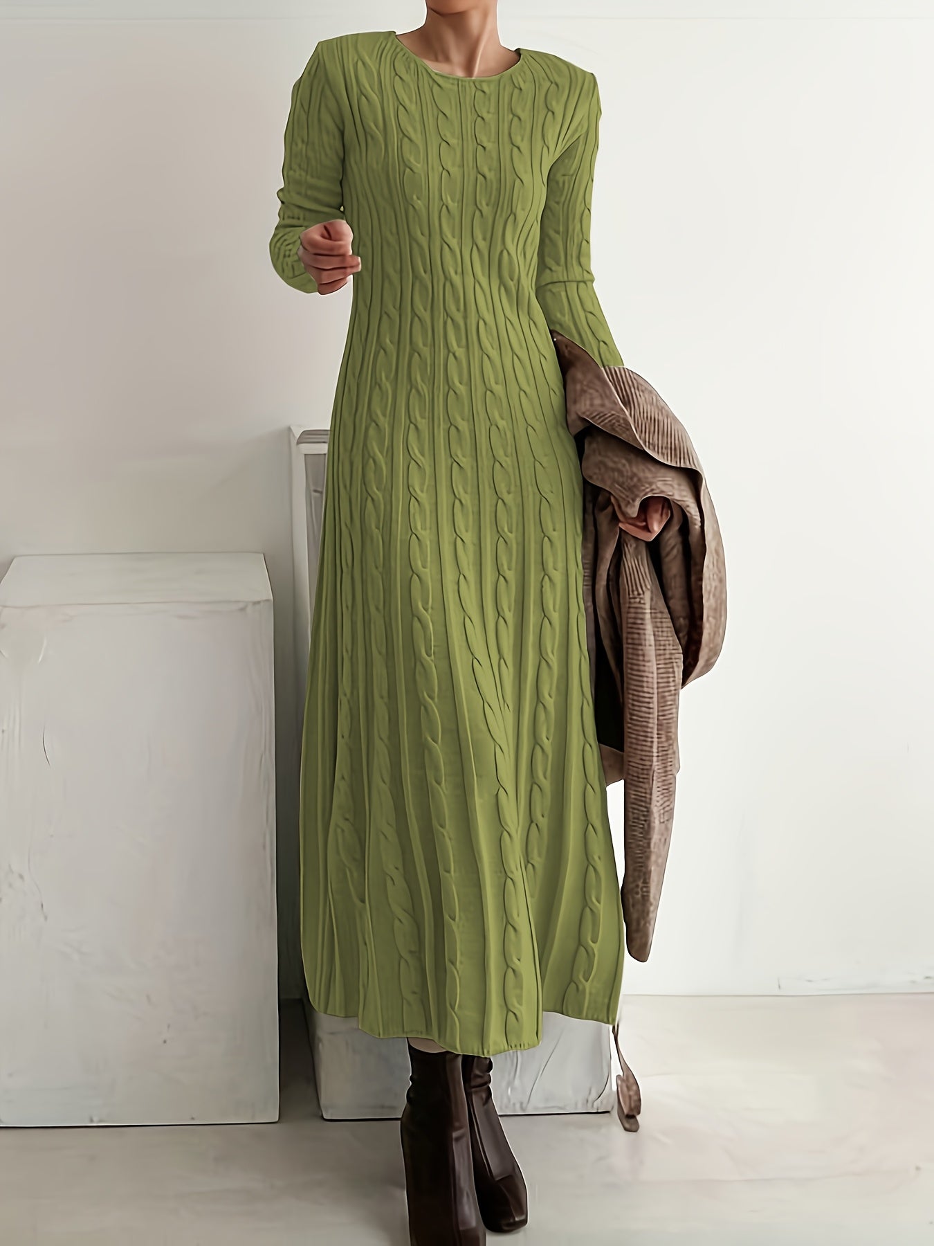 Rosalind | Long Knit Sweater Dress - view 6