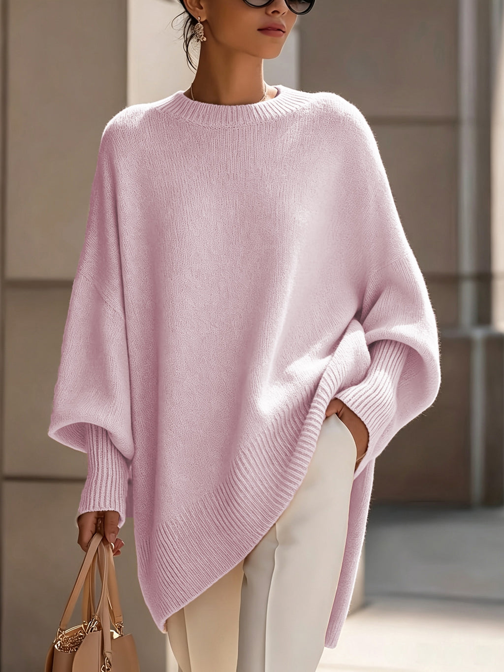 Ottilie | Lantern Sleeve Slanted Hem Sweater - view 8
