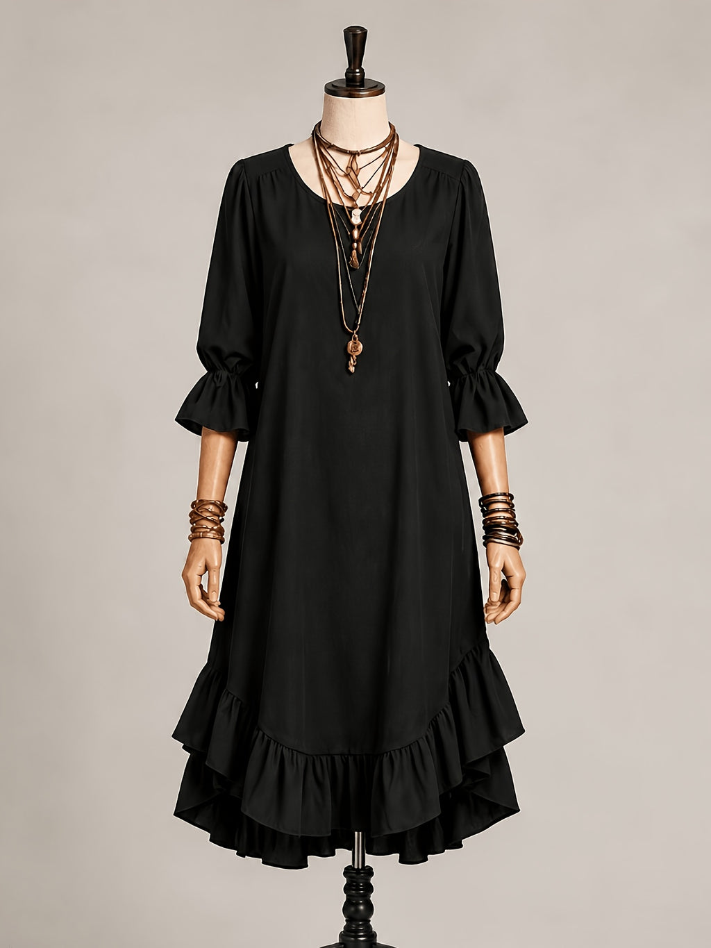 Blakely | Ruffle Sleeve V-Neck Midi Dress