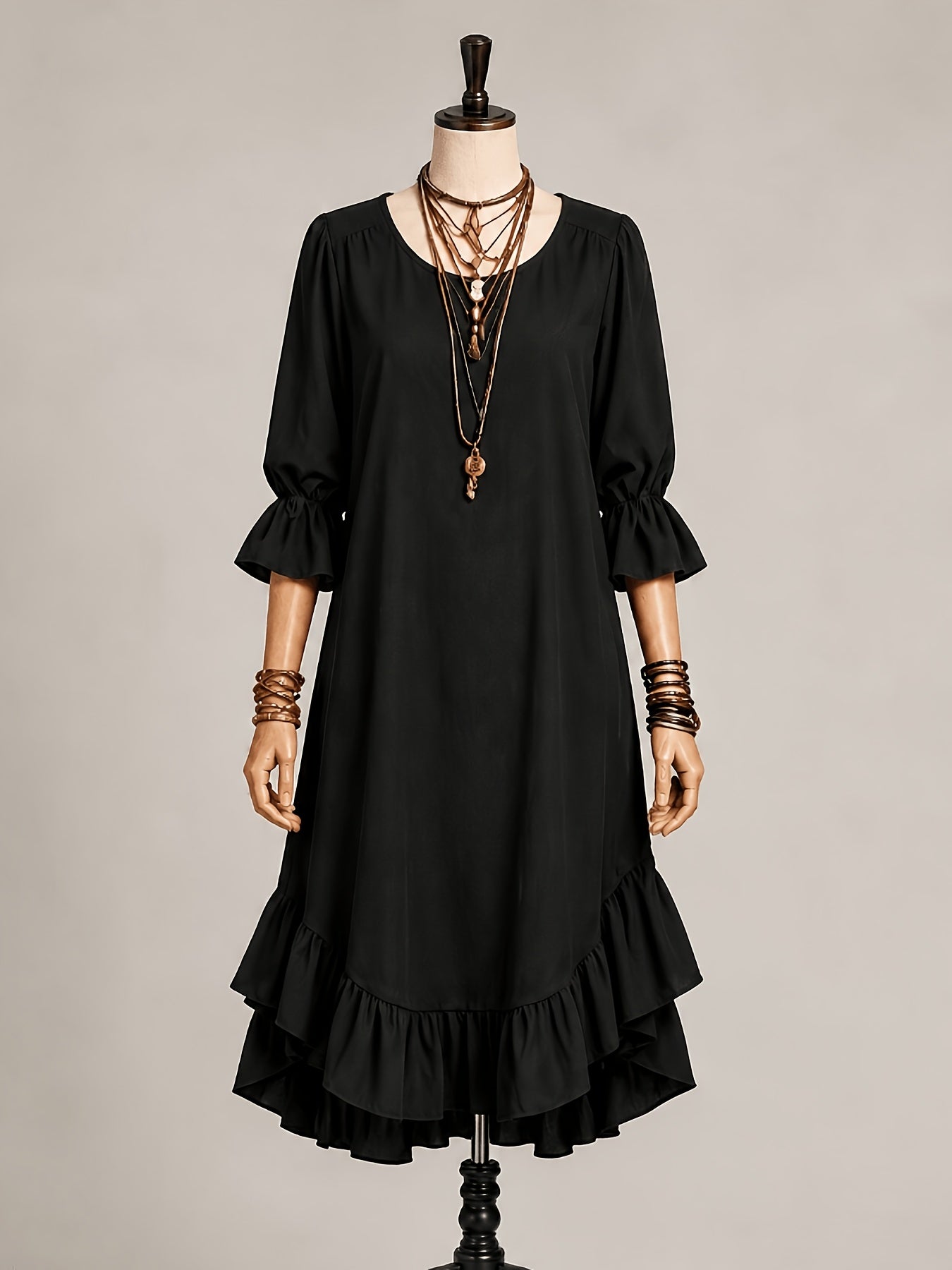Blakely | Ruffle Sleeve V-Neck Midi Dress