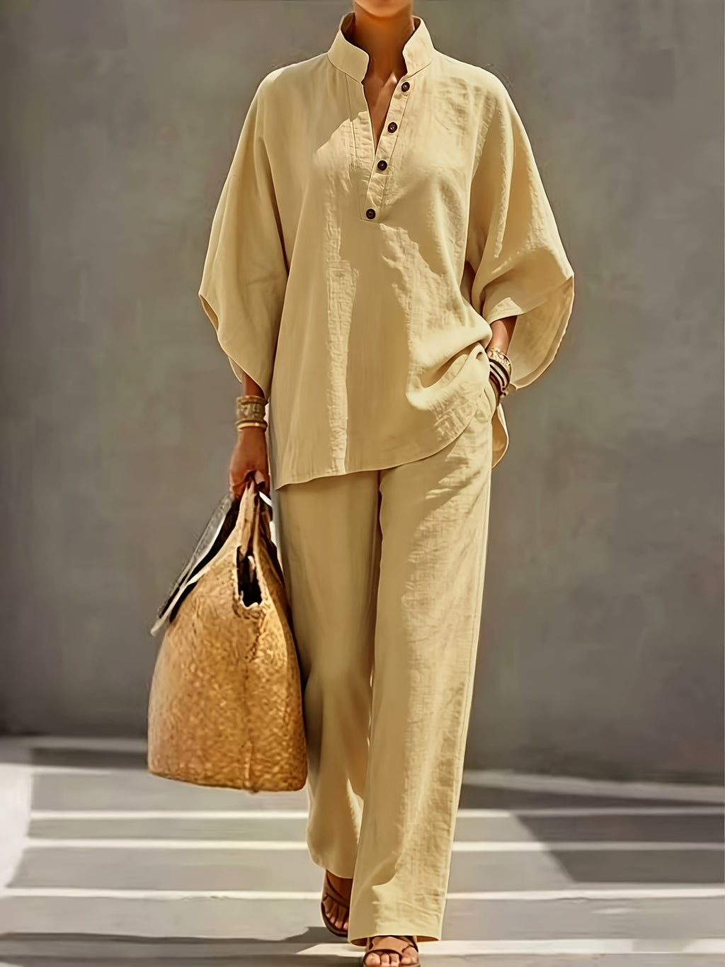 Rowan | Button Collar Two-Piece Set
