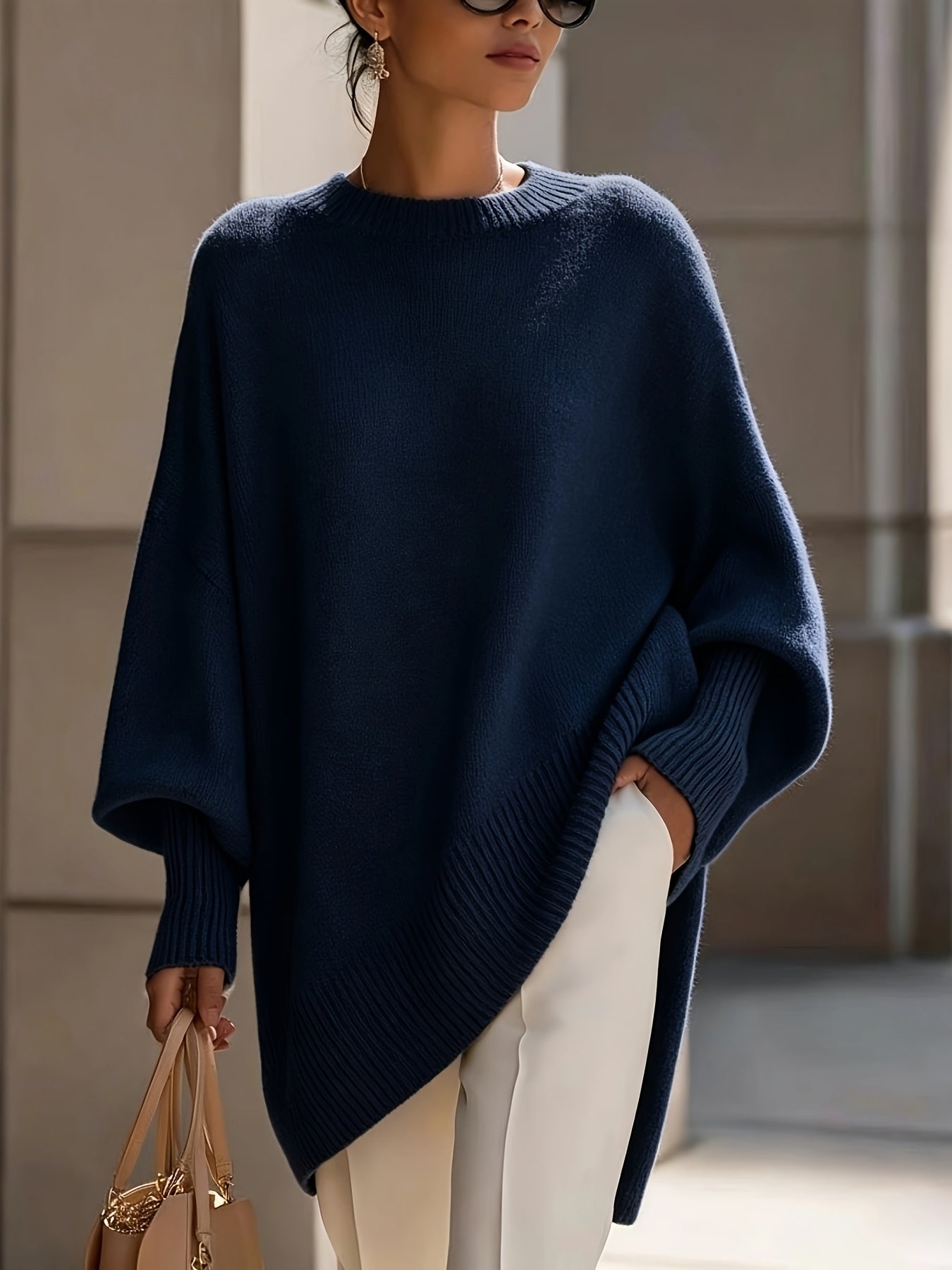 Ottilie | Lantern Sleeve Slanted Hem Sweater - view 5