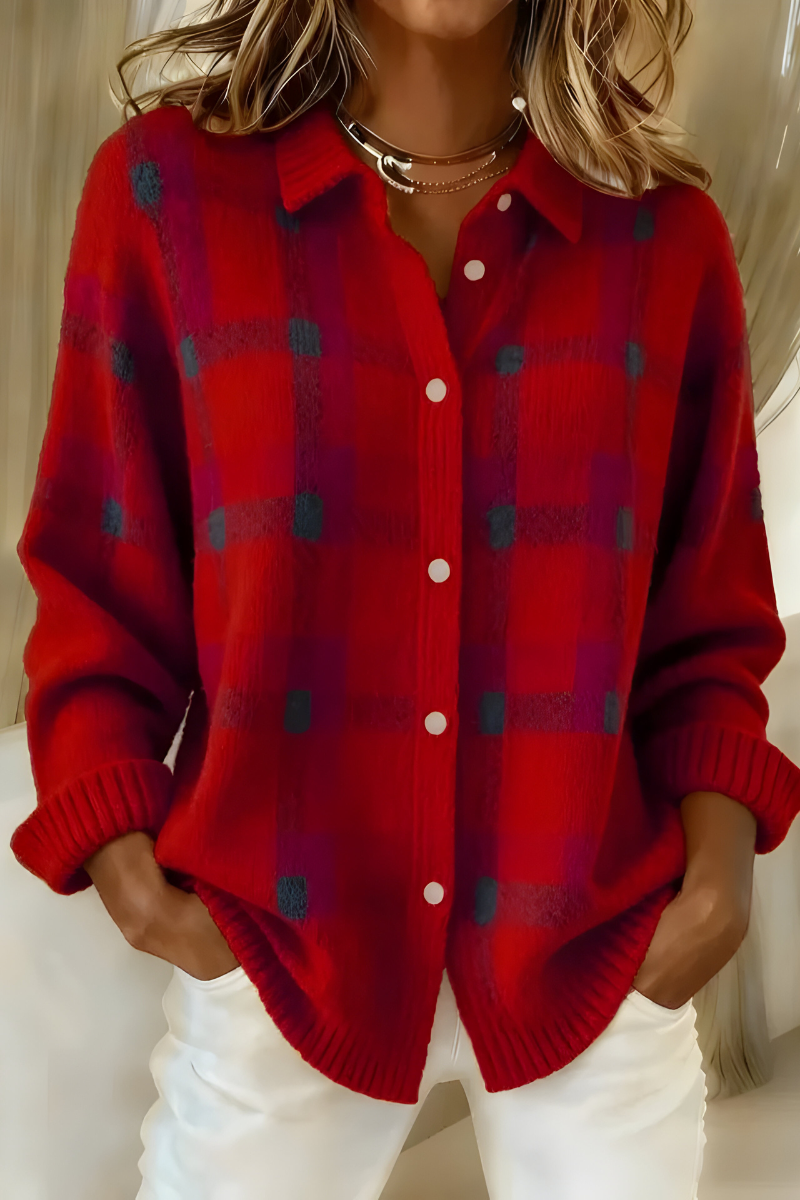 Etta Plaid Check Button-Up Cardigan - view 2