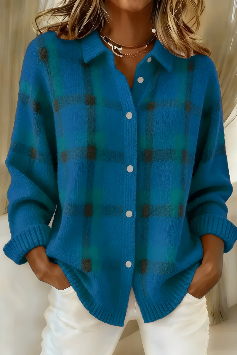 Etta Plaid Check Button-Up Cardigan - view 6