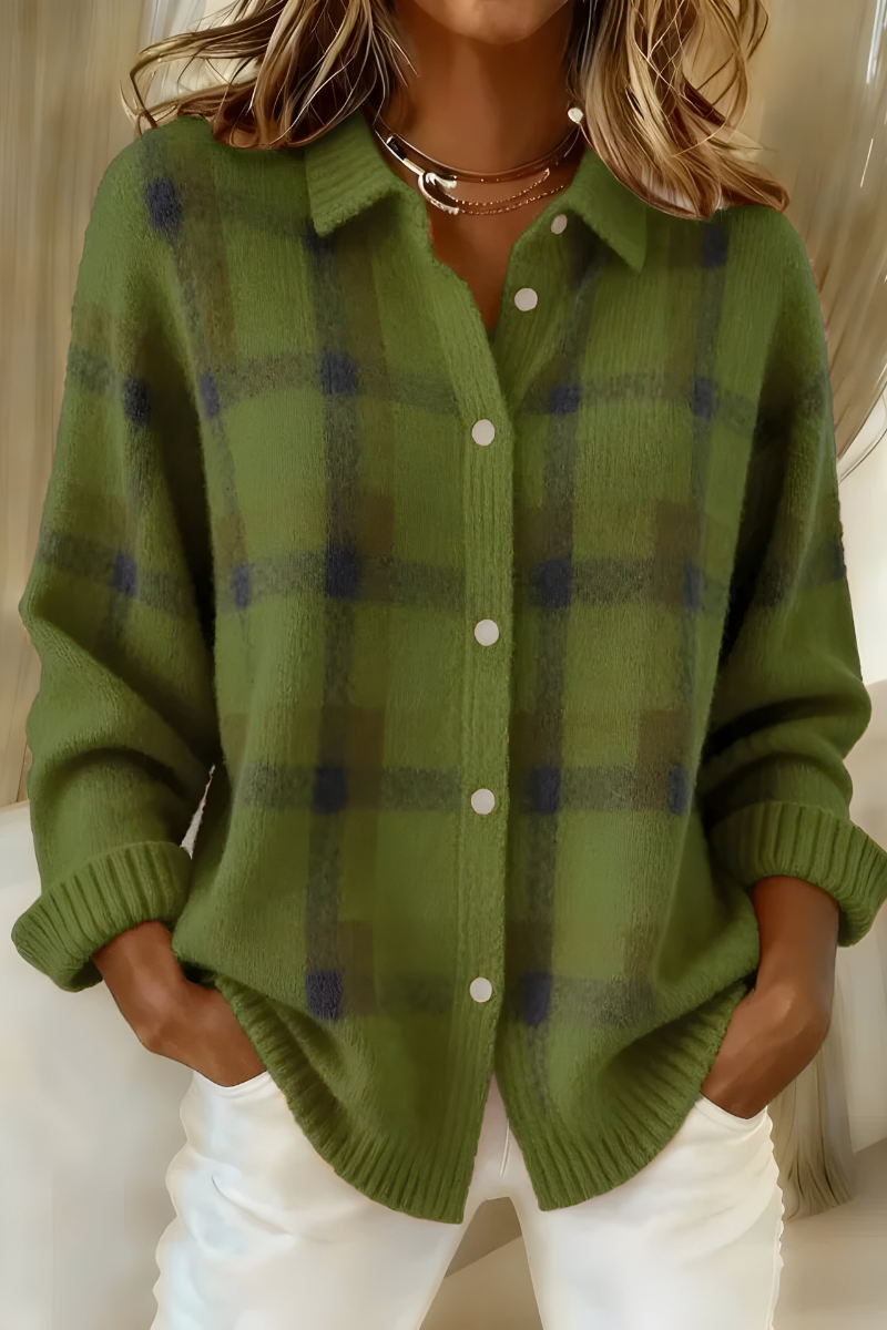Etta Plaid Check Button-Up Cardigan - view 7
