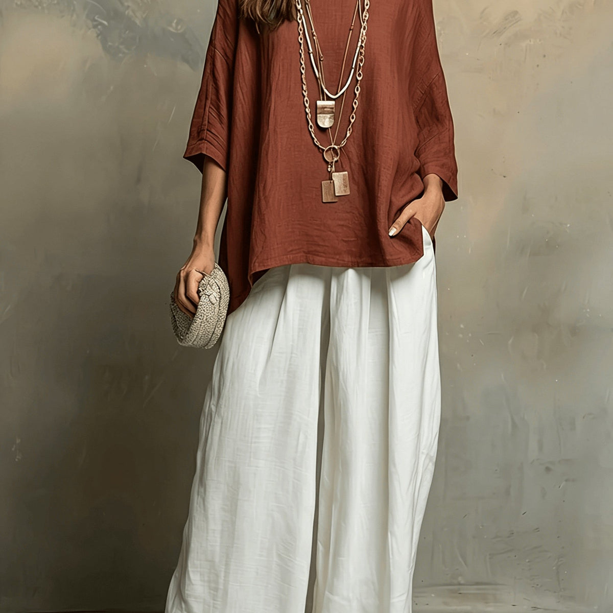 Ellery | Colour-Block Round Neck Two-Piece Set