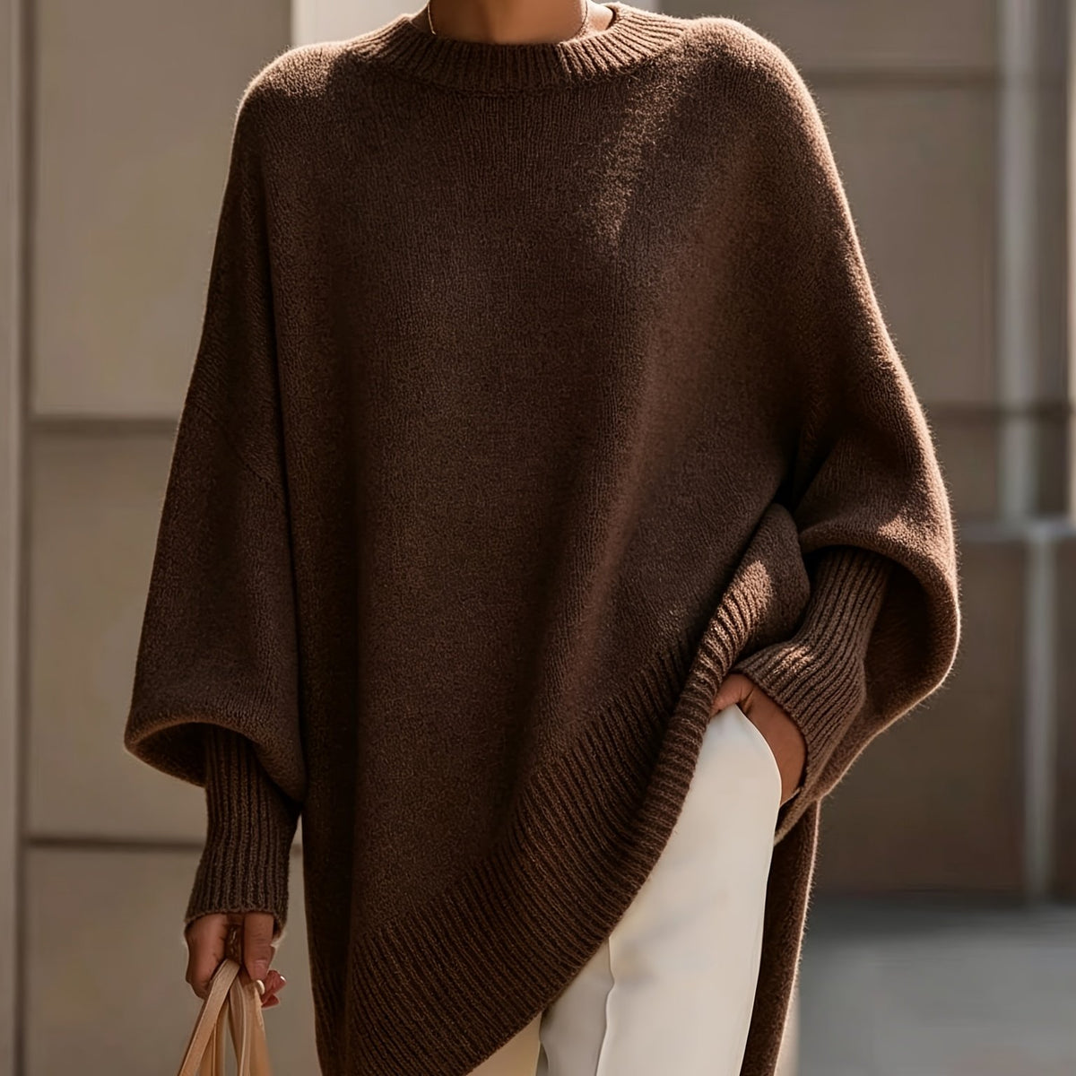 Ottilie | Lantern Sleeve Slanted Hem Sweater - view 19
