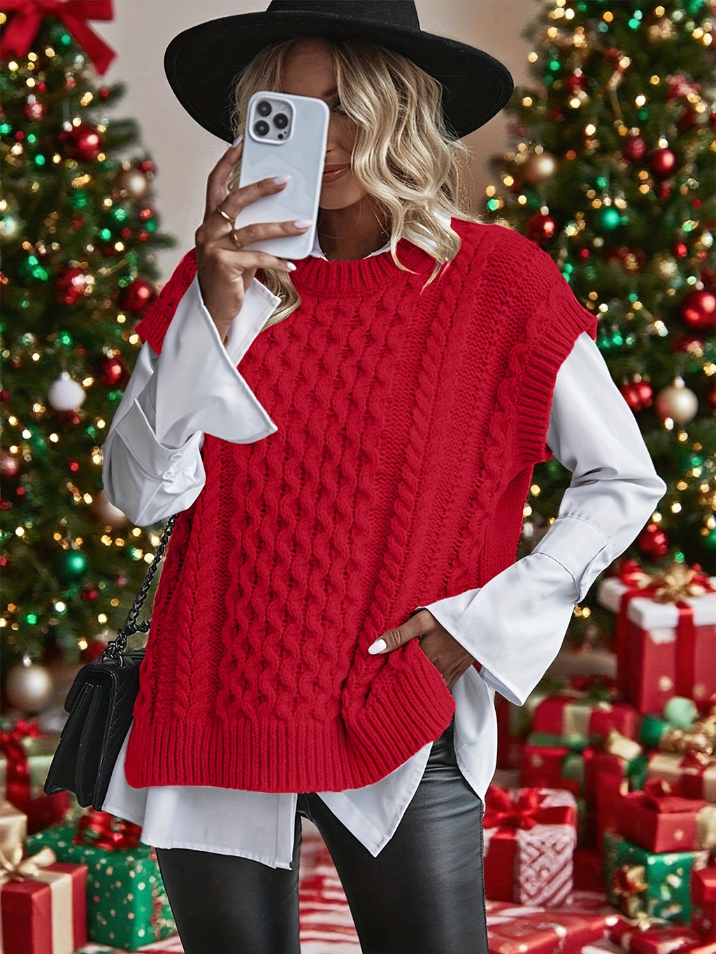 Imogen | Cable Knit Sleeveless Vest - view 5