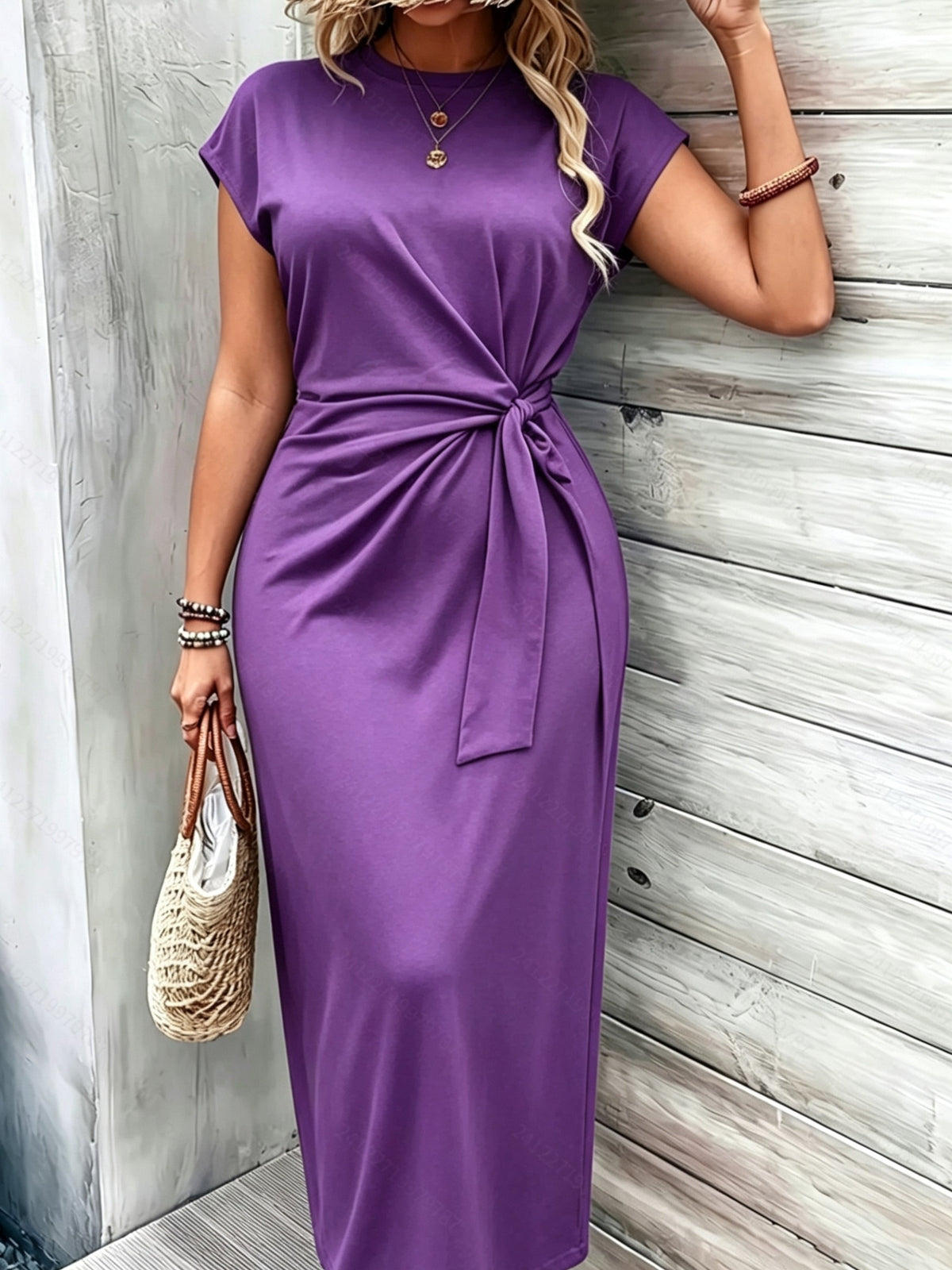 Mara | Drop Shoulder Belted Dress (Plus)