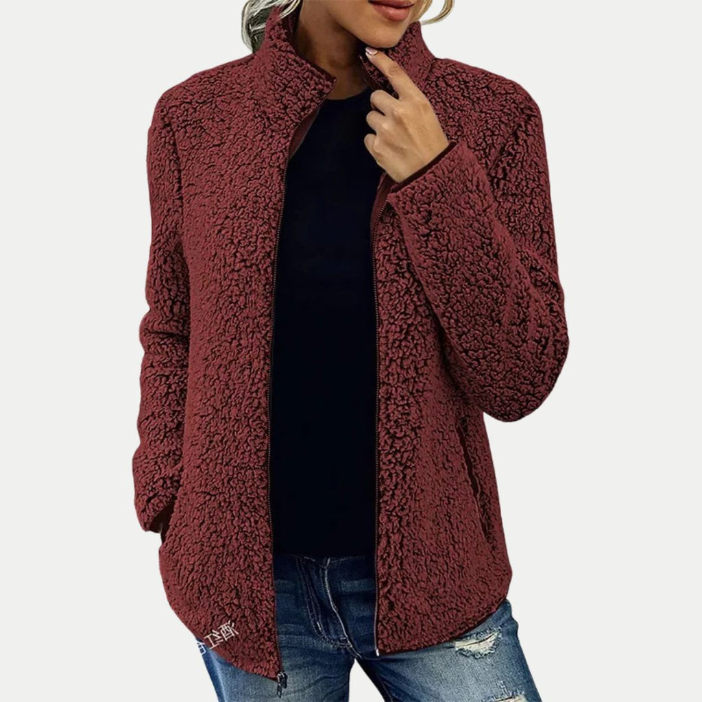 Solveig | Textured Zip Front Fleece Jacket - view 2