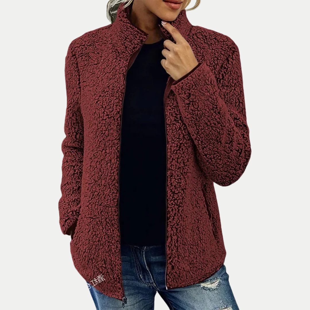 Solveig | Textured Zip Front Fleece Jacket - view 2