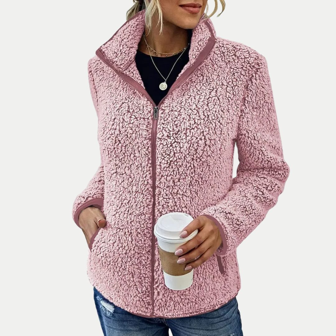 Solveig | Textured Zip Front Fleece Jacket - view 5
