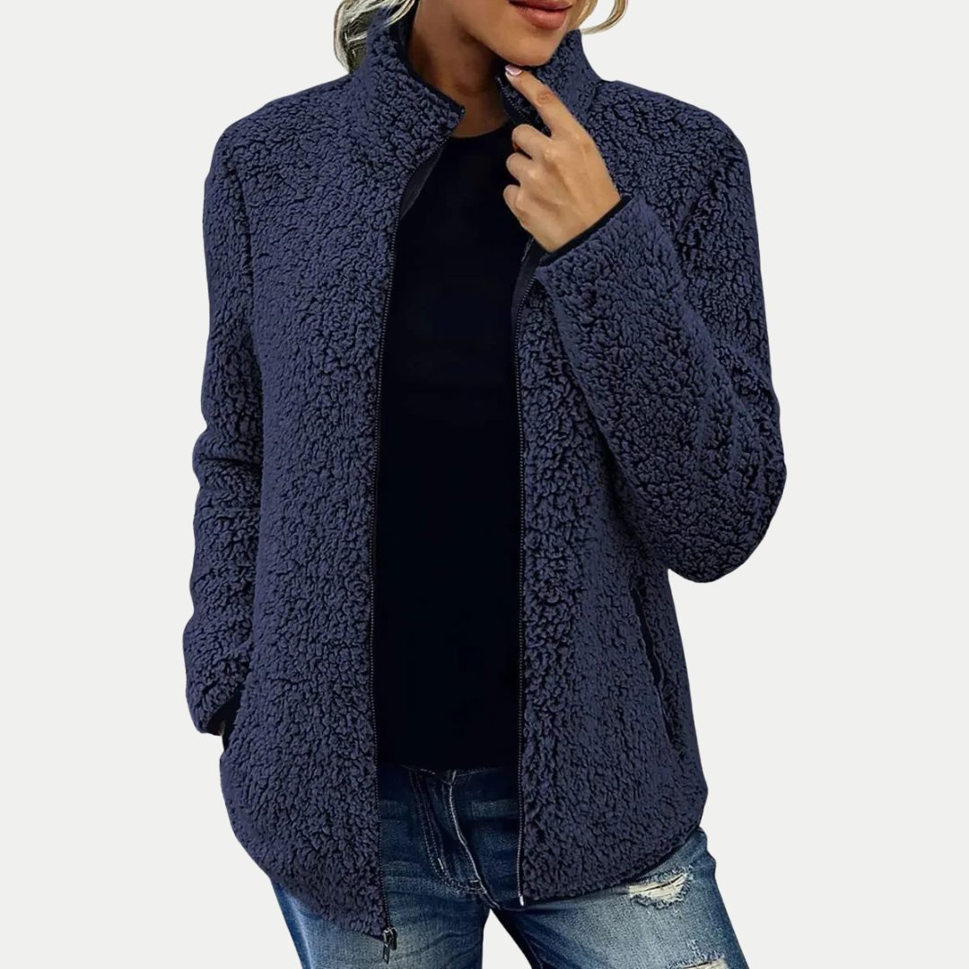Solveig | Textured Zip Front Fleece Jacket - view 6
