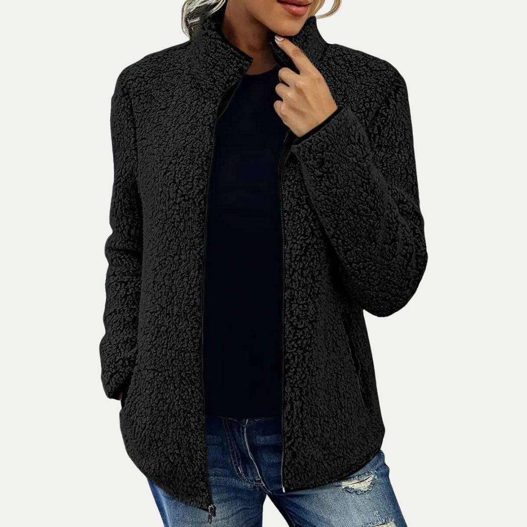 Solveig | Textured Zip Front Fleece Jacket - view 7