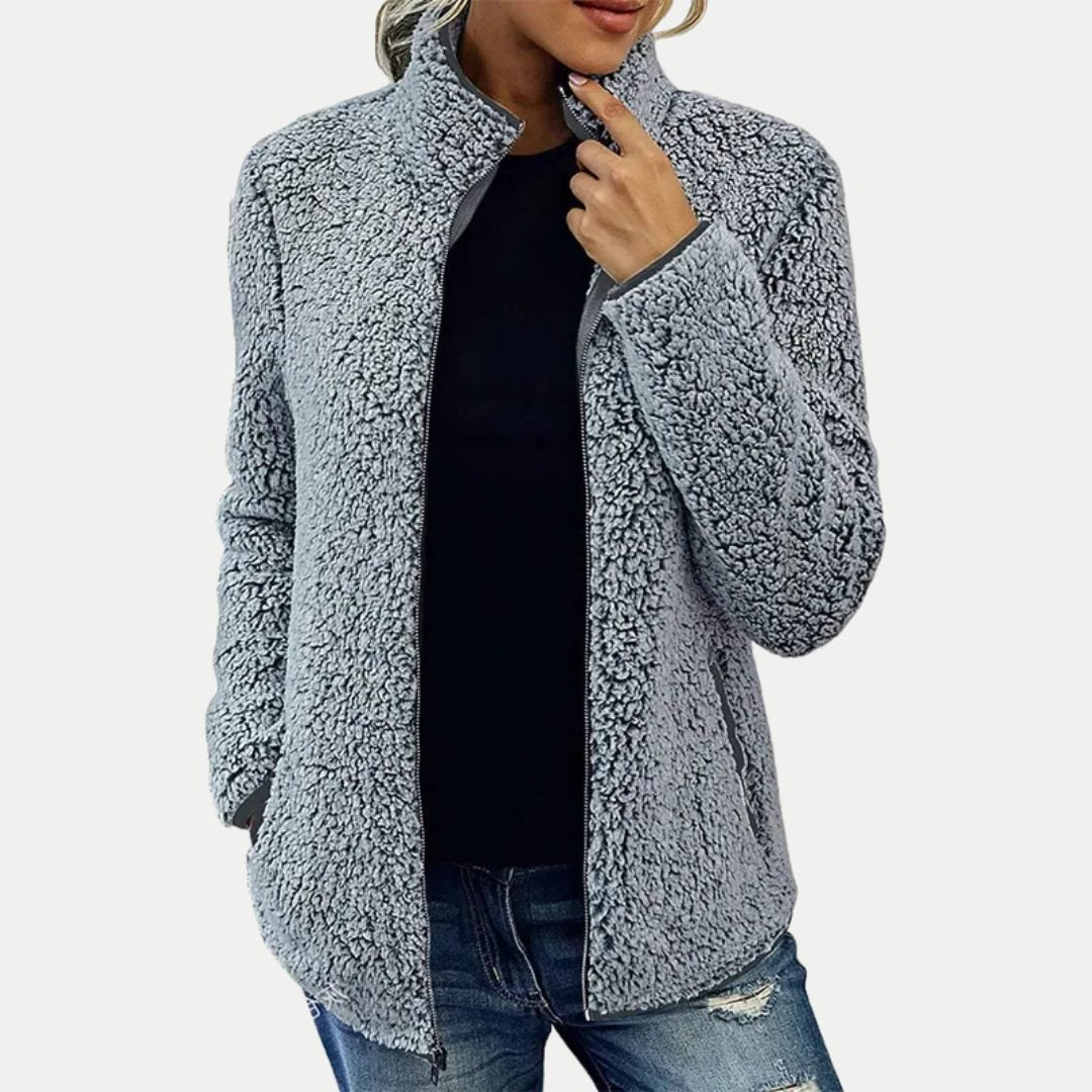 Solveig | Textured Zip Front Fleece Jacket - view 8