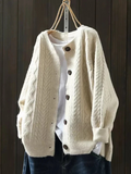 Freya Oversized Cable Knit Cardigan - front view