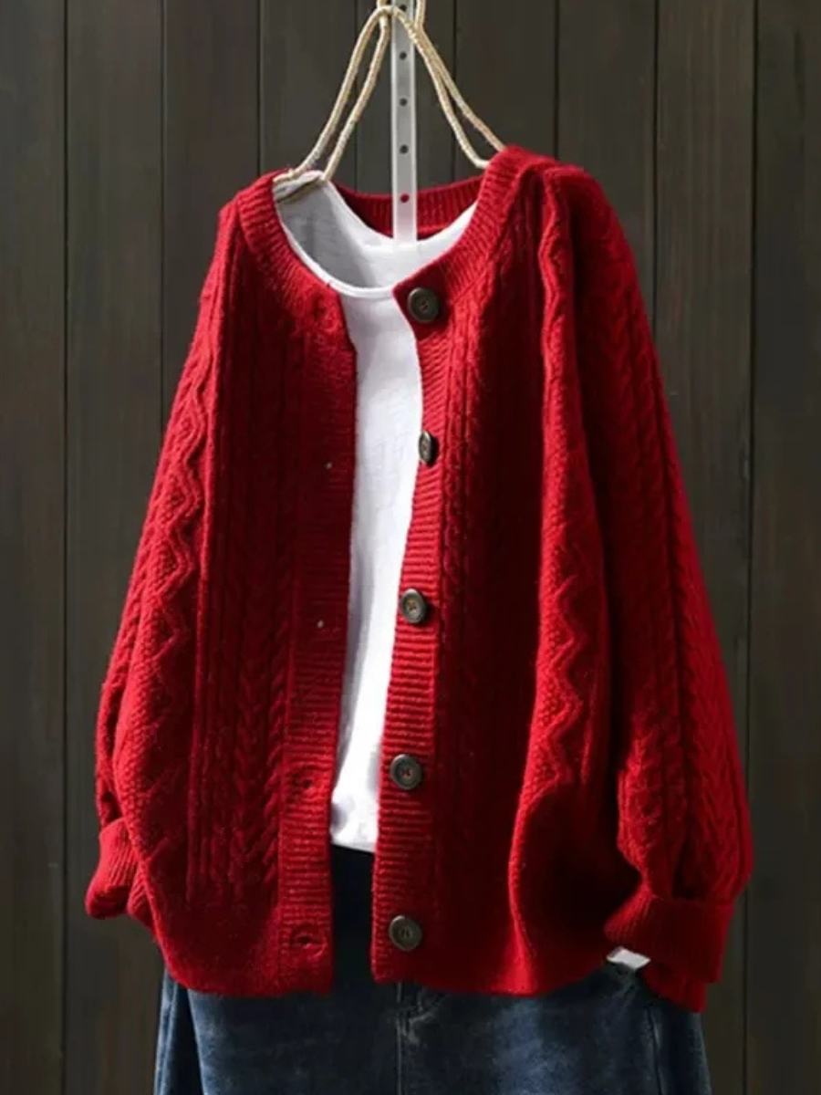 Freya Oversized Cable Knit Cardigan - view 2