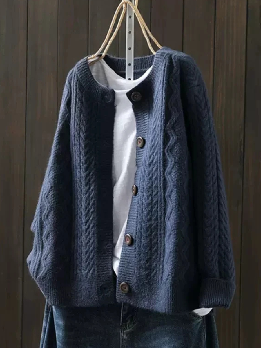 Freya Oversized Cable Knit Cardigan - view 4