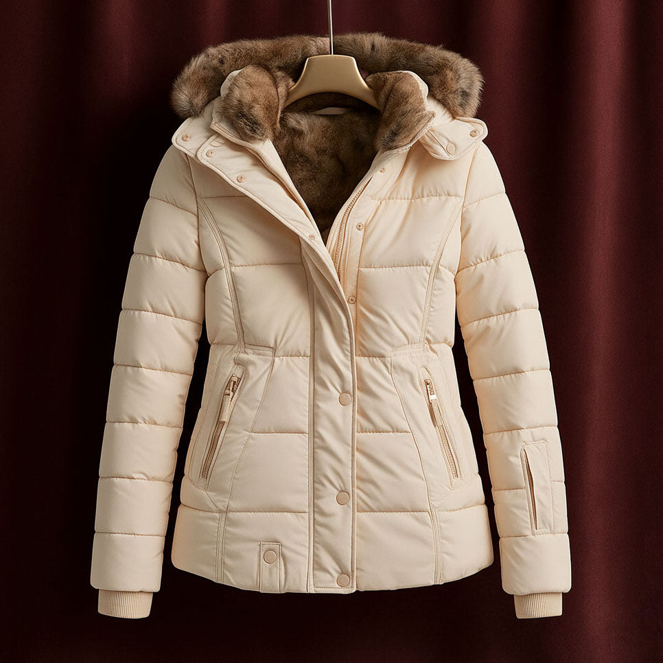 Faye | Channel Quilted Snap Front Puffer Jacket - view 2