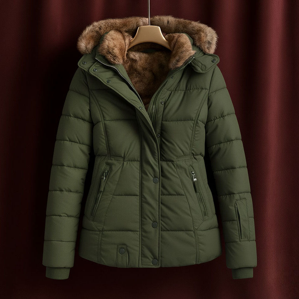 Faye | Channel Quilted Snap Front Puffer Jacket - view 4