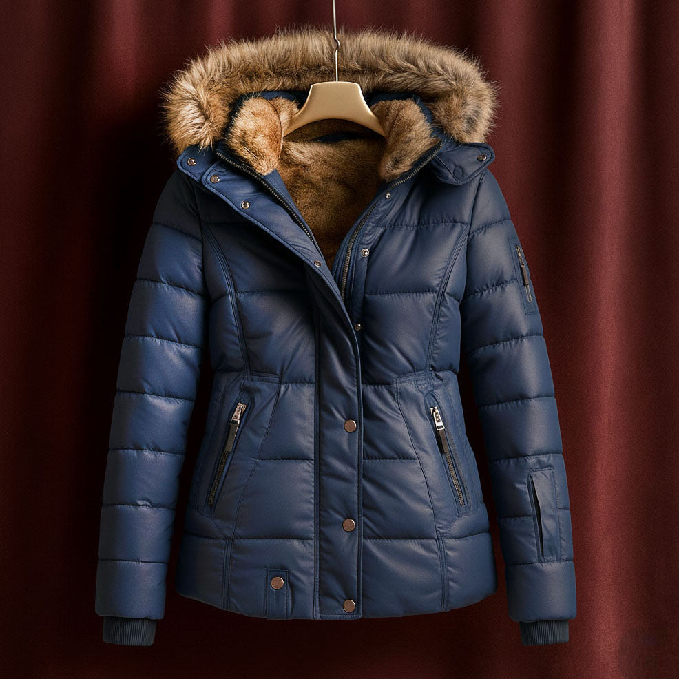 Faye | Channel Quilted Snap Front Puffer Jacket - view 5