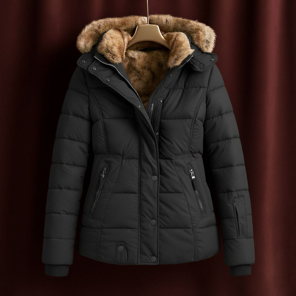 Faye | Channel Quilted Snap Front Puffer Jacket - view 6