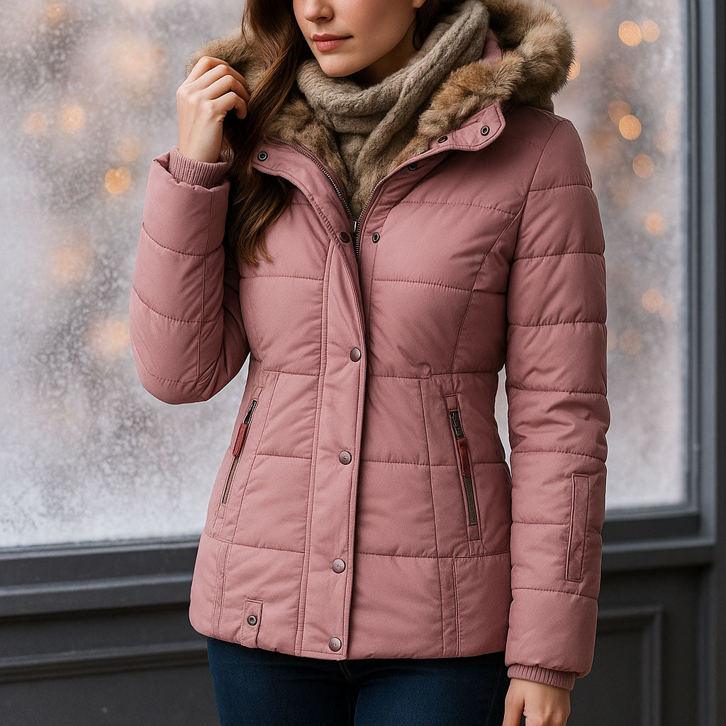 Faye | Channel Quilted Snap Front Puffer Jacket - view 7