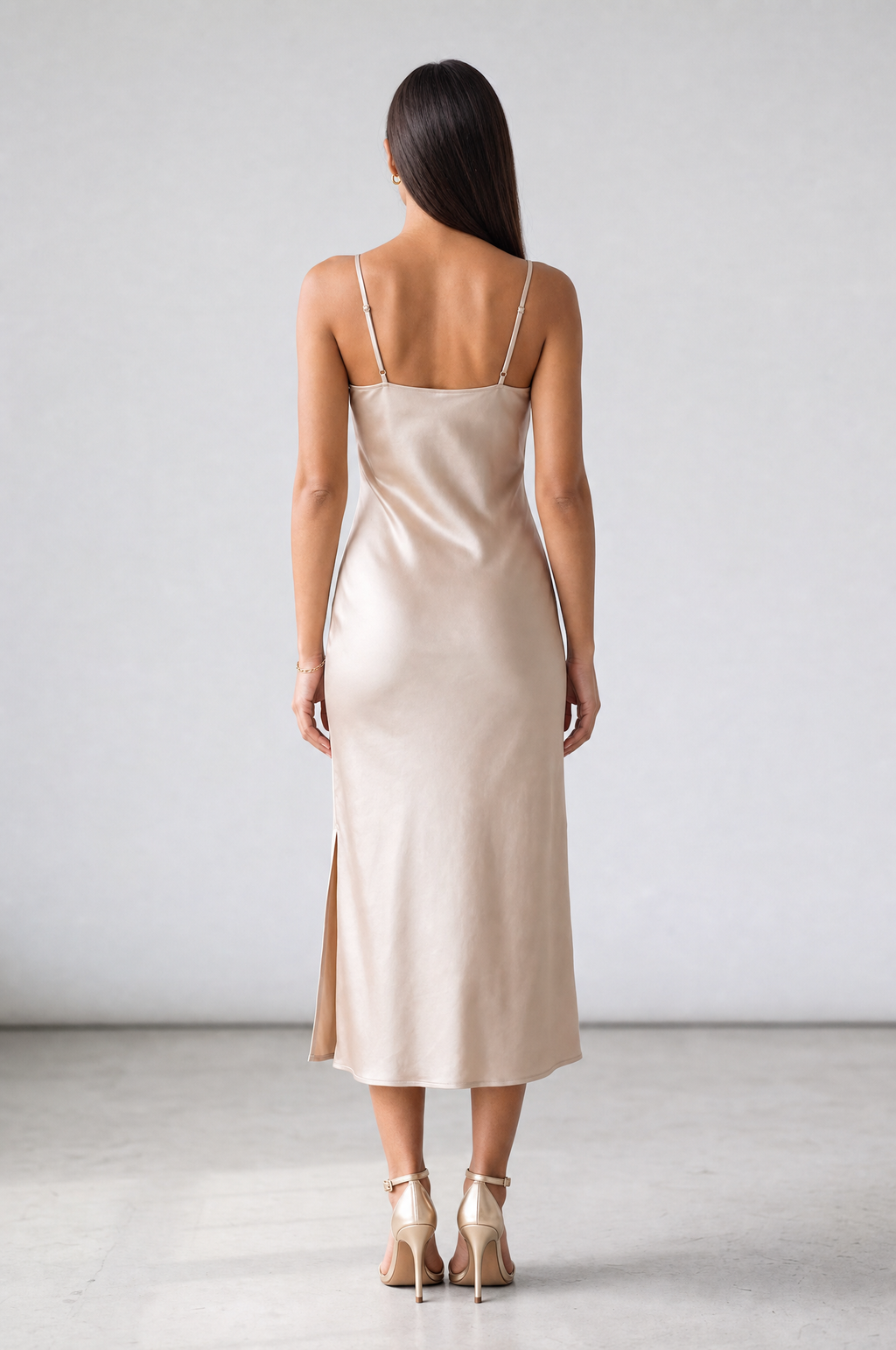 Harper — Satin Slip Midi Dress