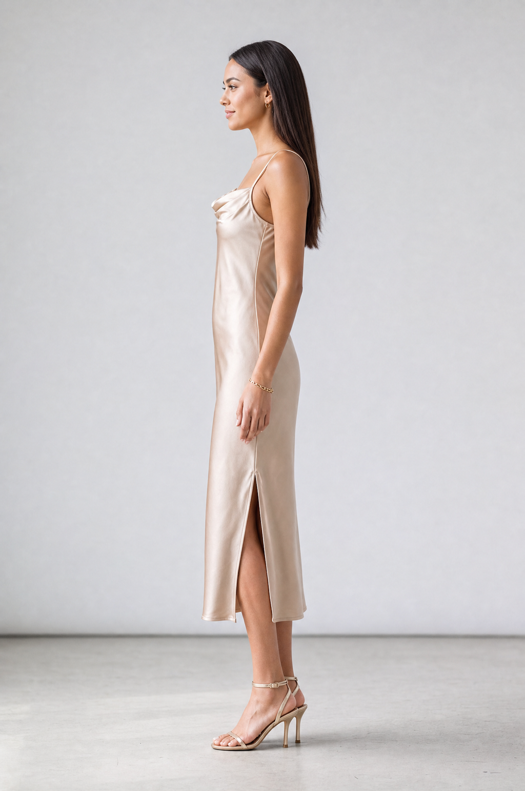 Harper — Satin Slip Midi Dress