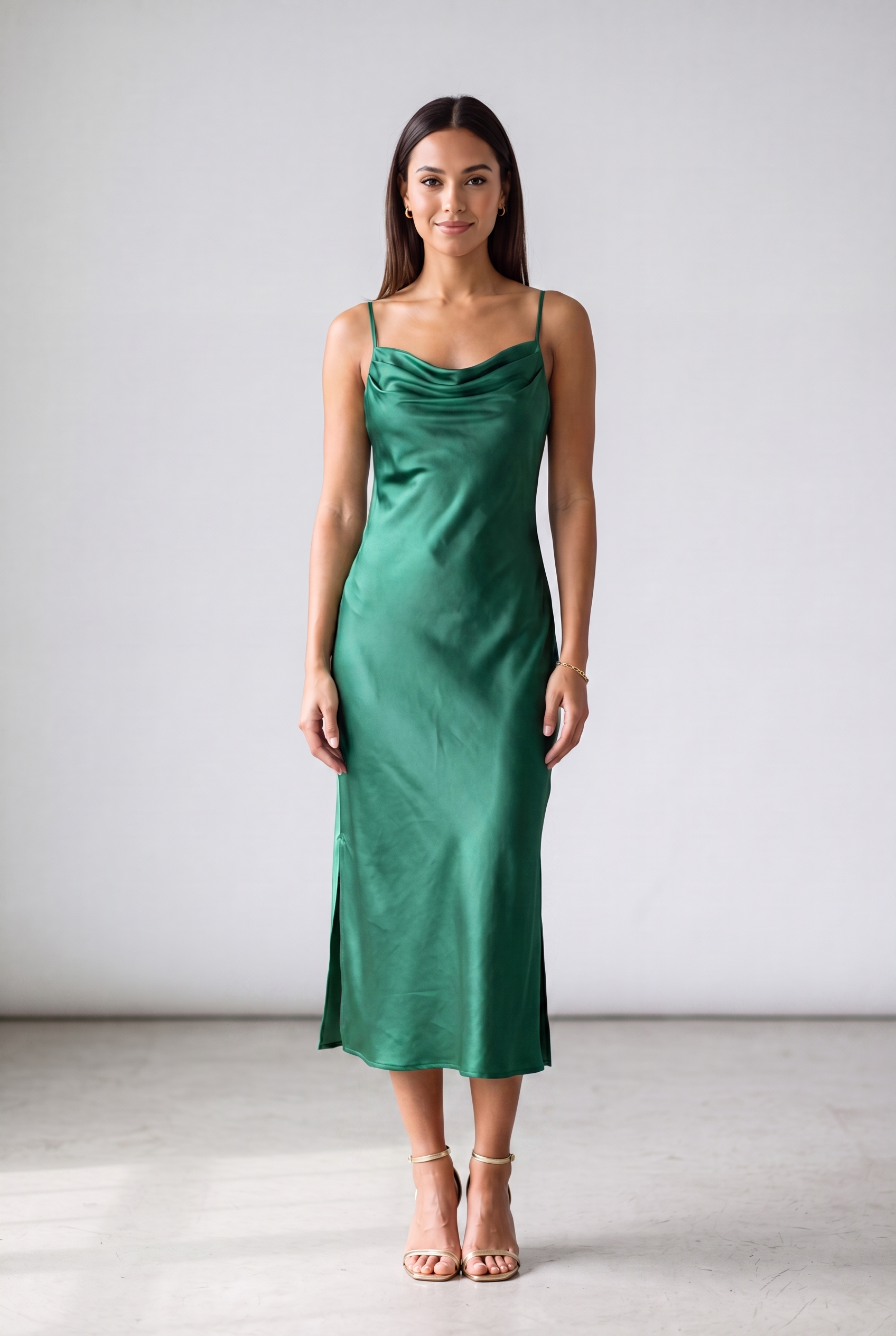 Harper — Satin Slip Midi Dress