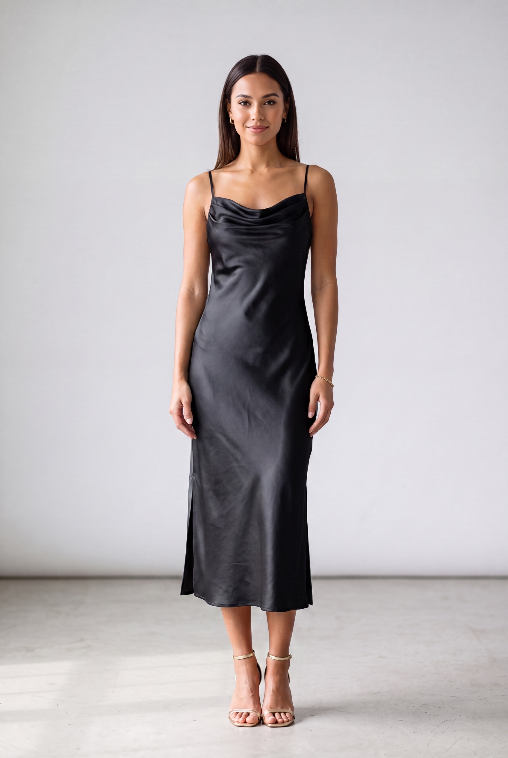 Harper — Satin Slip Midi Dress