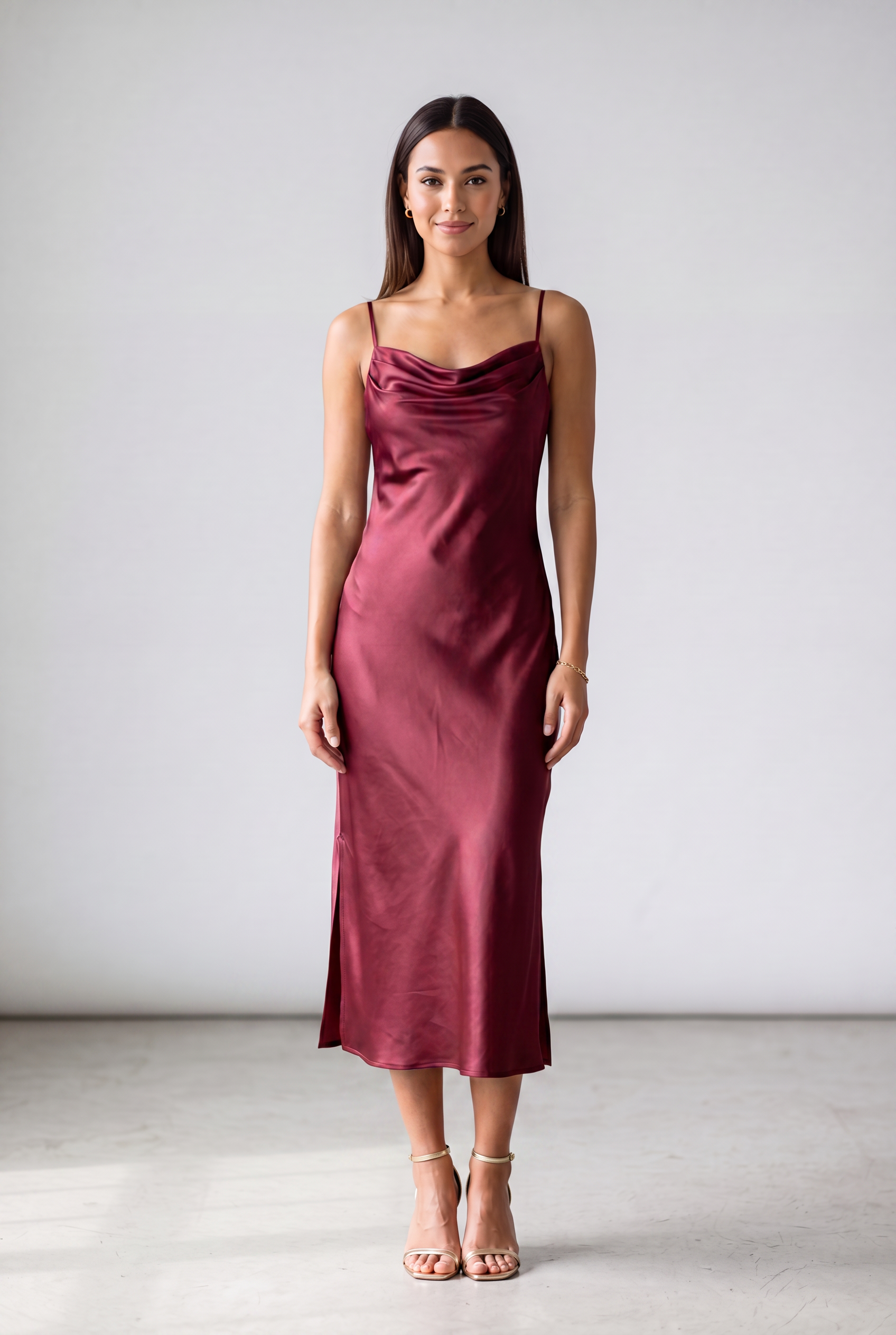 Harper — Satin Slip Midi Dress