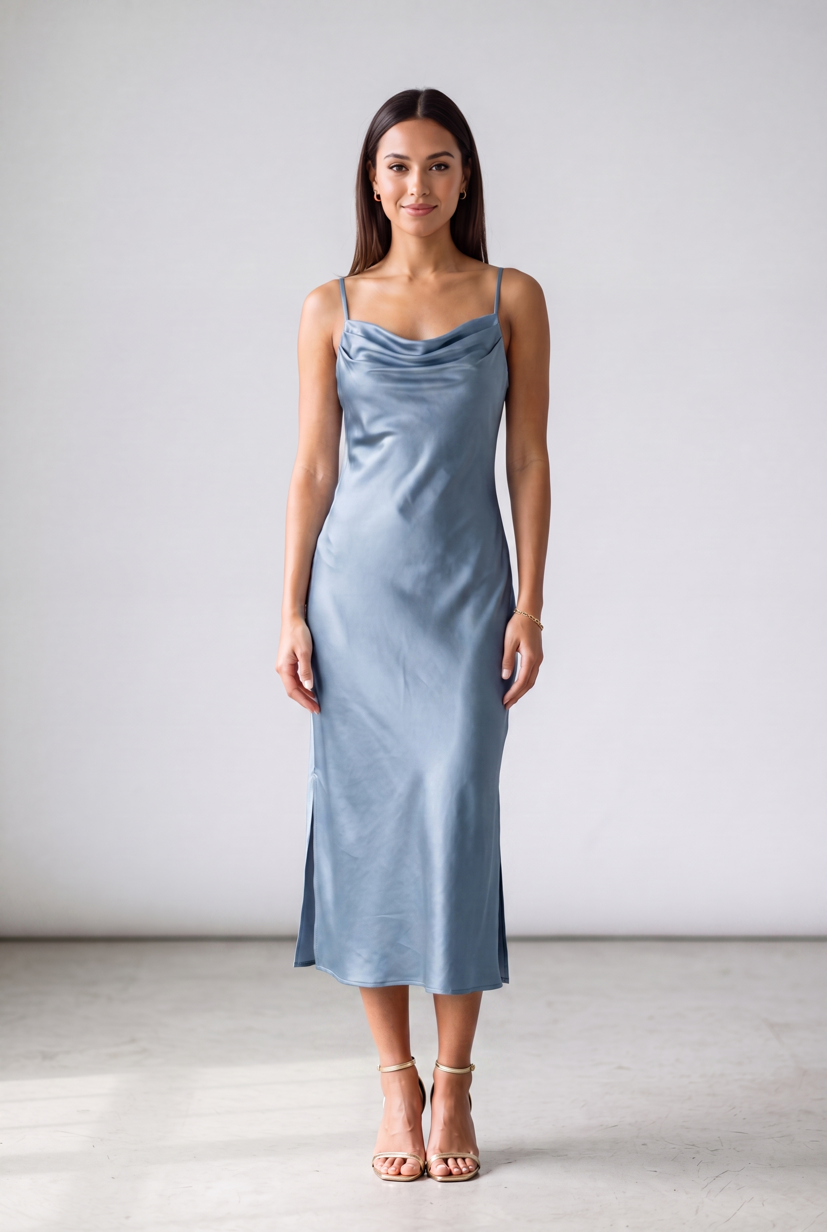 Harper — Satin Slip Midi Dress