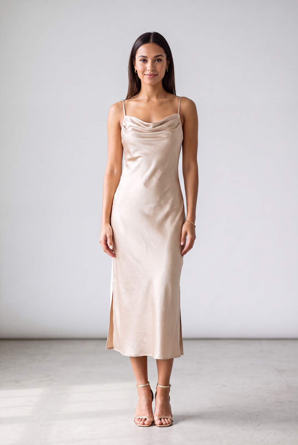 Harper — Satin Slip Midi Dress