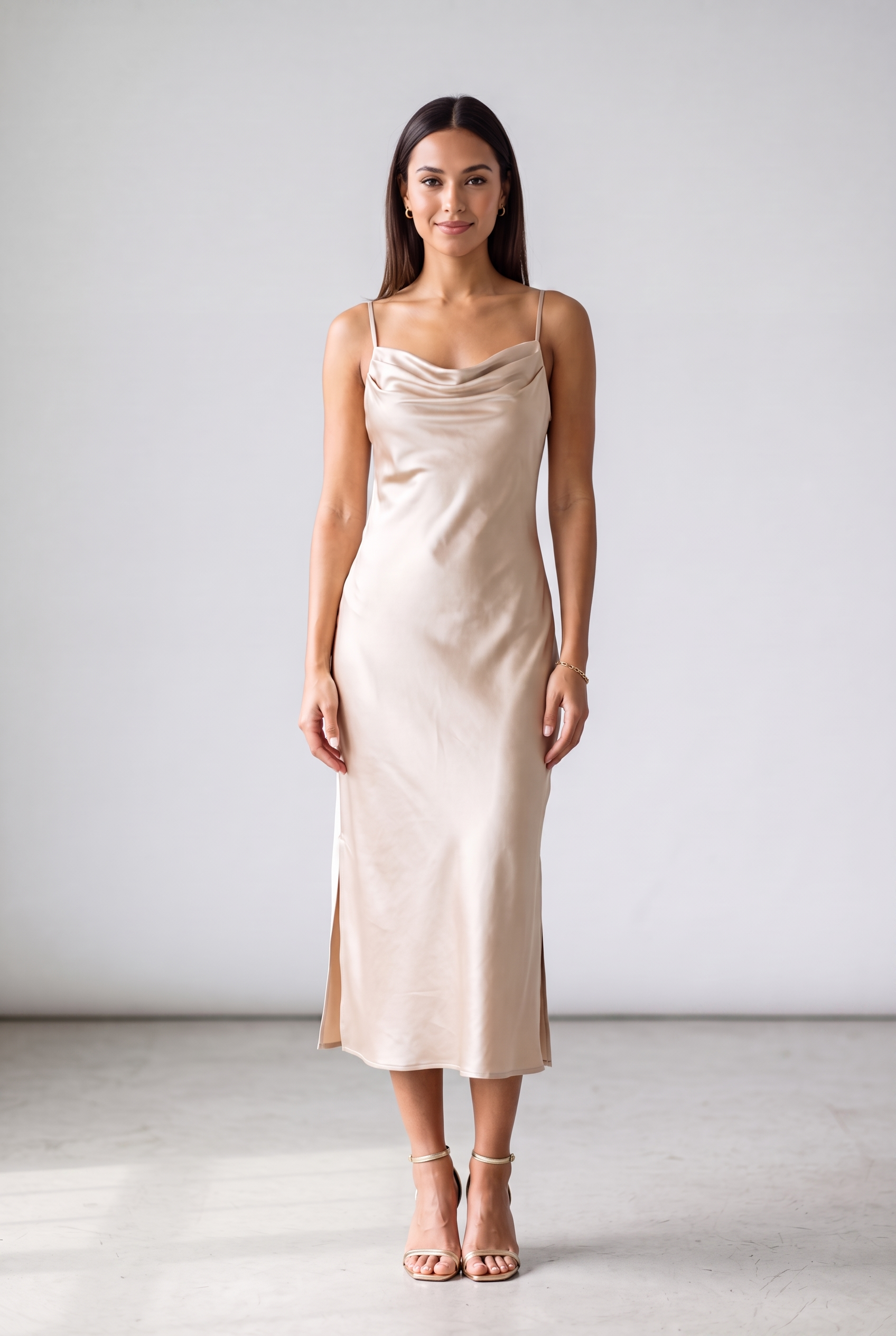 Harper — Satin Slip Midi Dress