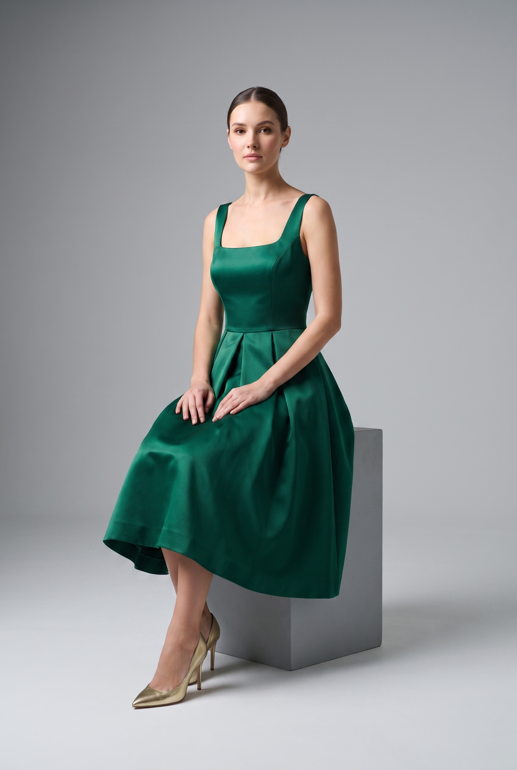 Sloane — Satin A-Line Cocktail Dress