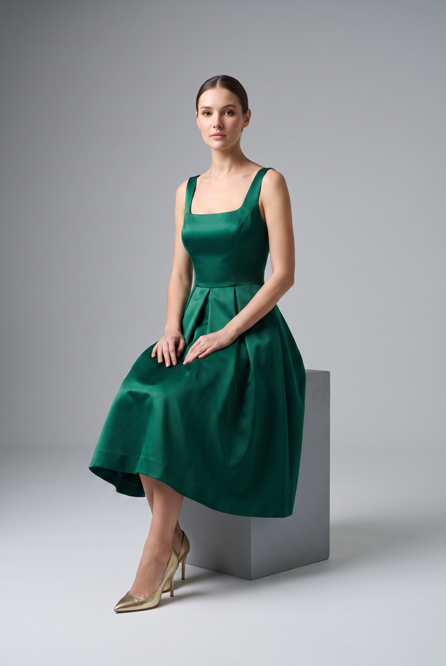Sloane — Satin A-Line Cocktail Dress