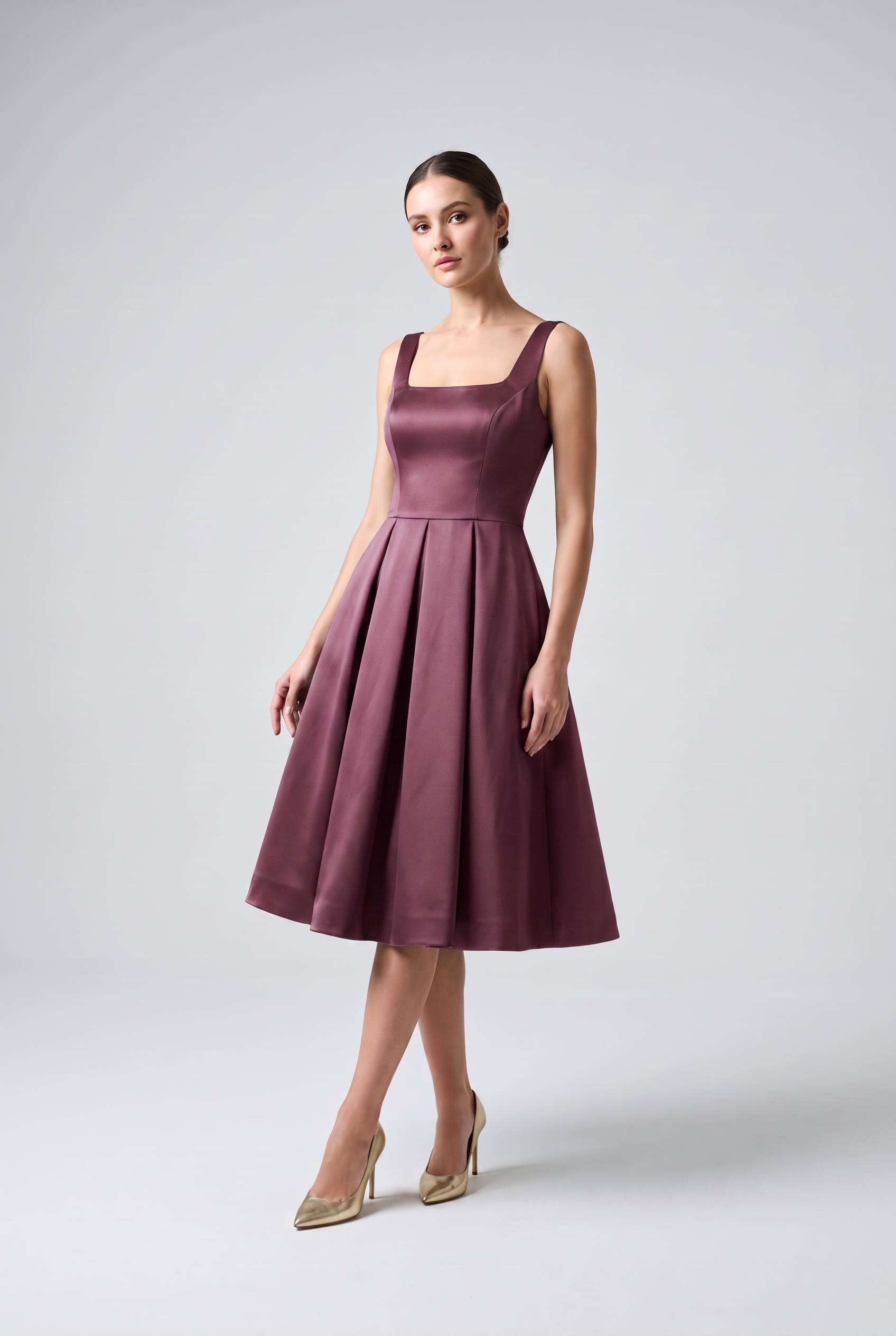 Sloane — Satin A-Line Cocktail Dress