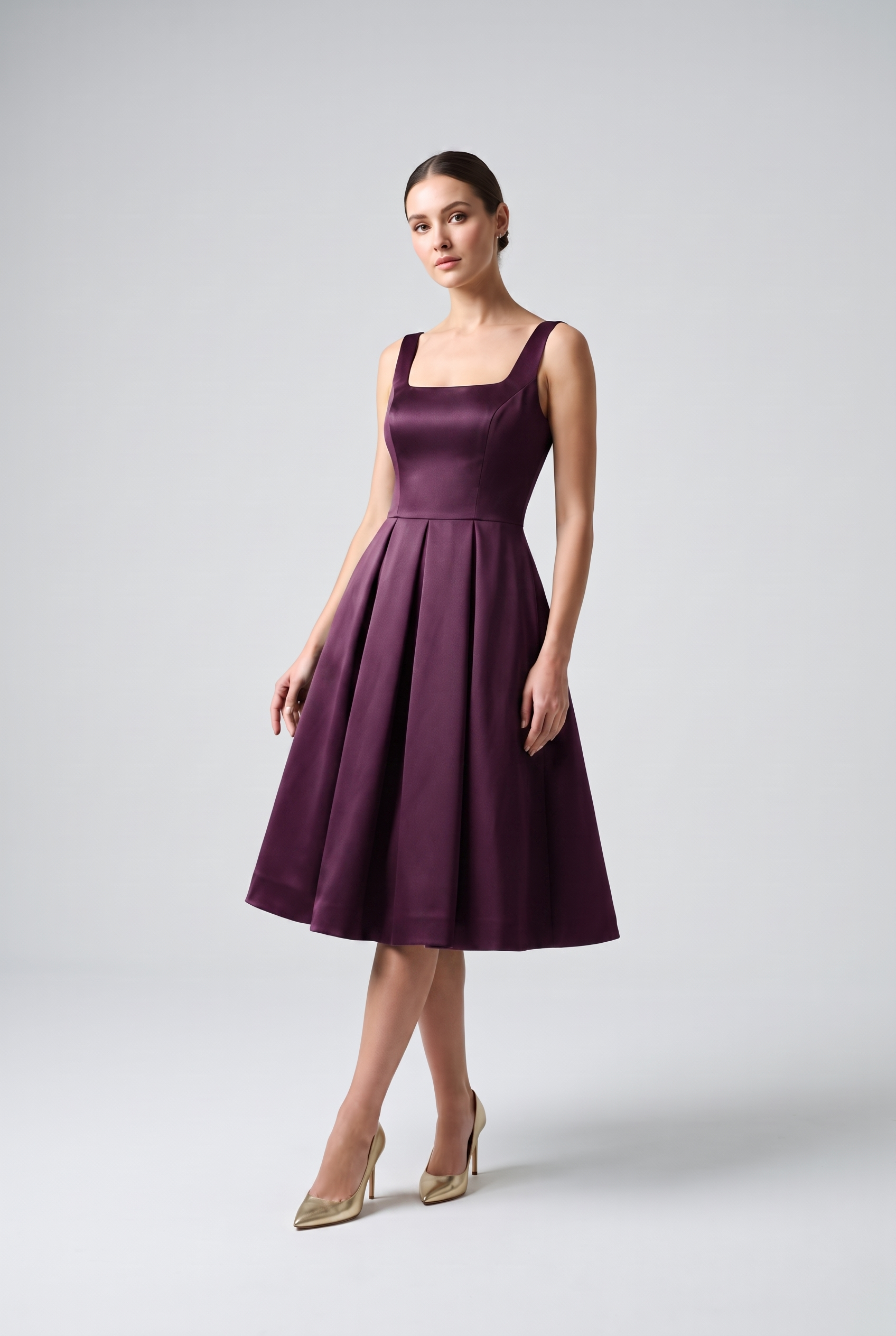 Sloane — Satin A-Line Cocktail Dress