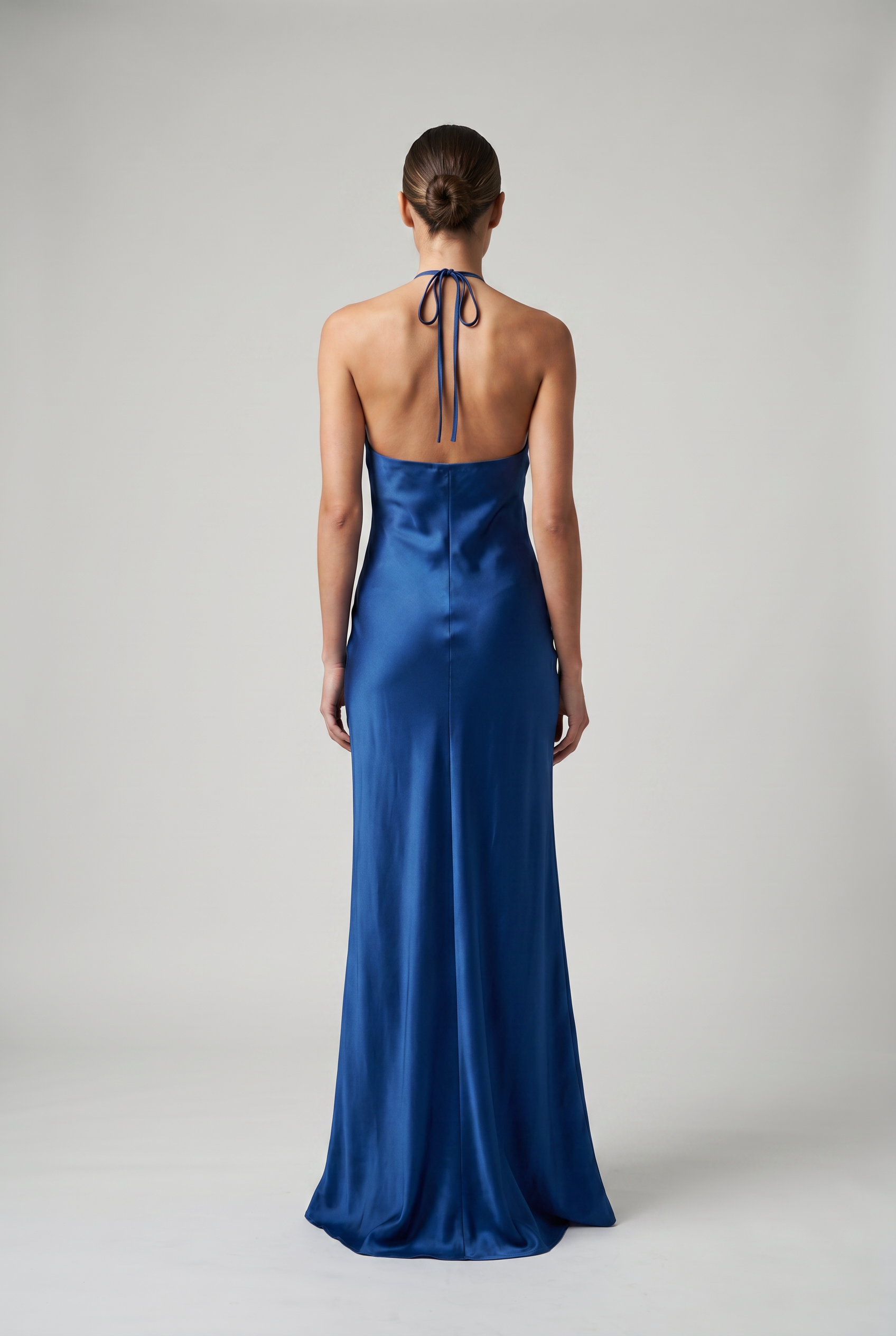 Vivienne — Satin Halter Maxi Dress