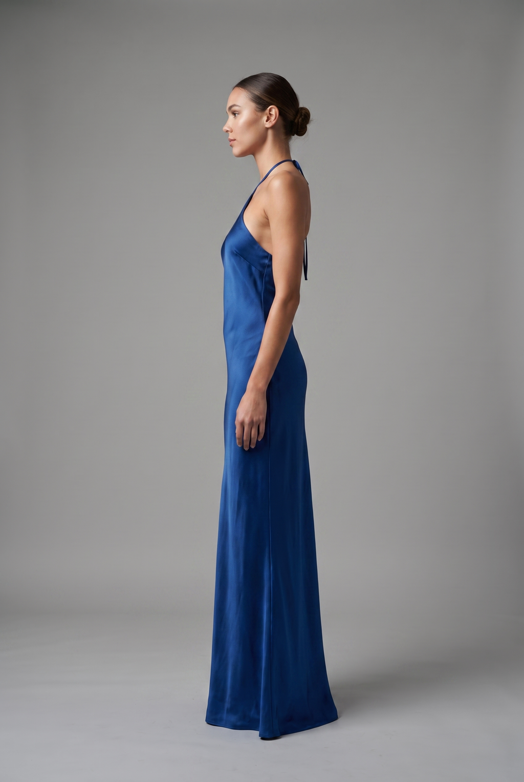 Vivienne — Satin Halter Maxi Dress