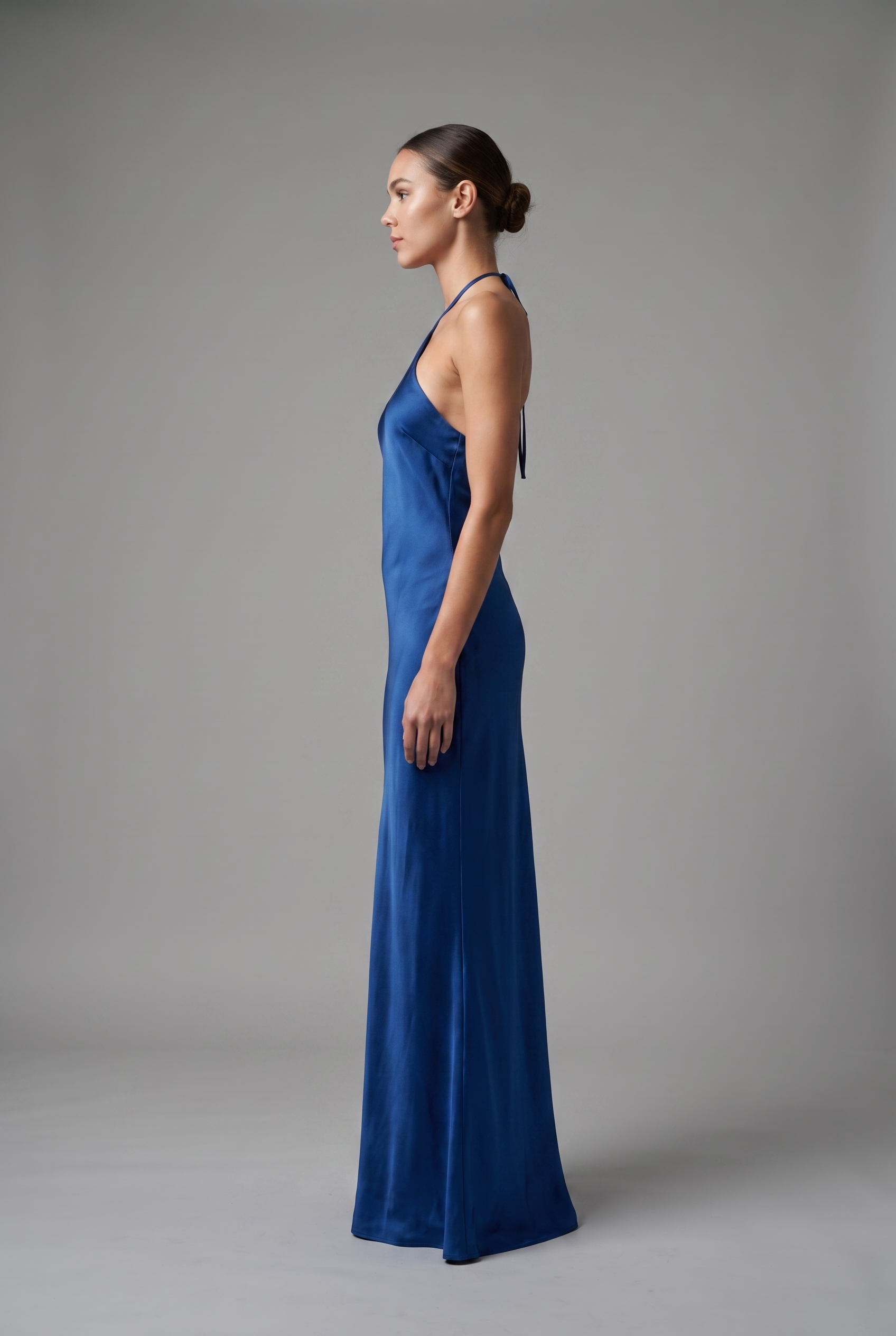 Vivienne — Satin Halter Maxi Dress