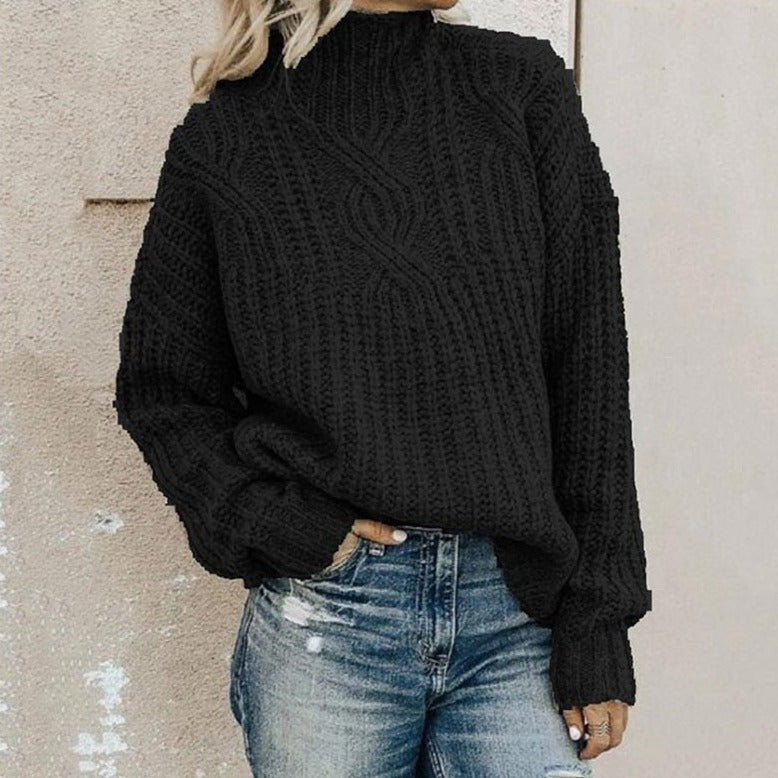 Iris Cable Knit Mock Neck Sweater - view 4